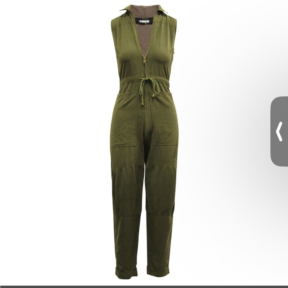 Small olive green jumpsuit from reformation. Worn once